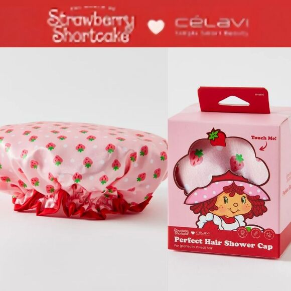 Celavi X Strawberry Shortcake Perfect Hair Shower Cap - Picture 1 of 4